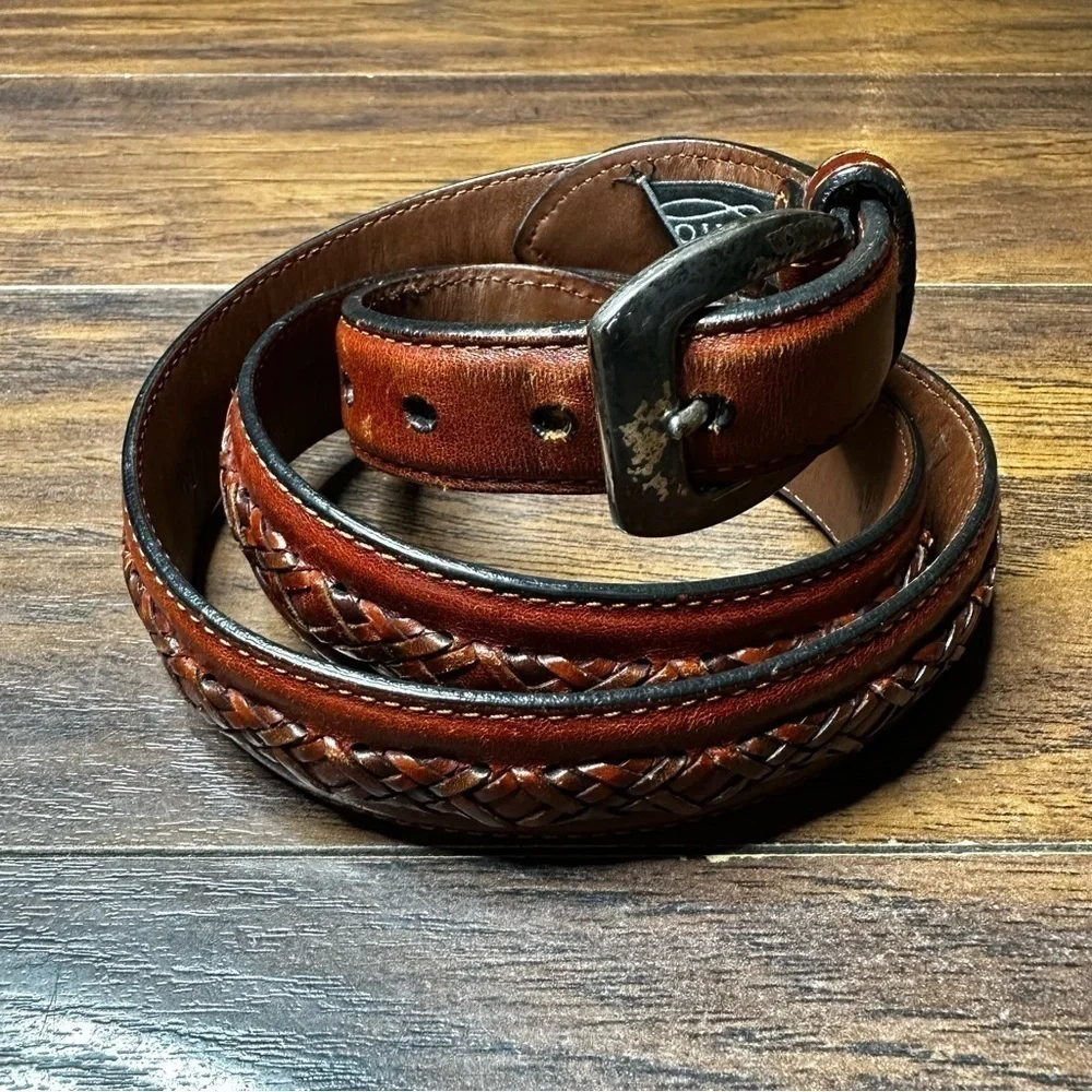 Brighton Brown Braided Leather Belt
